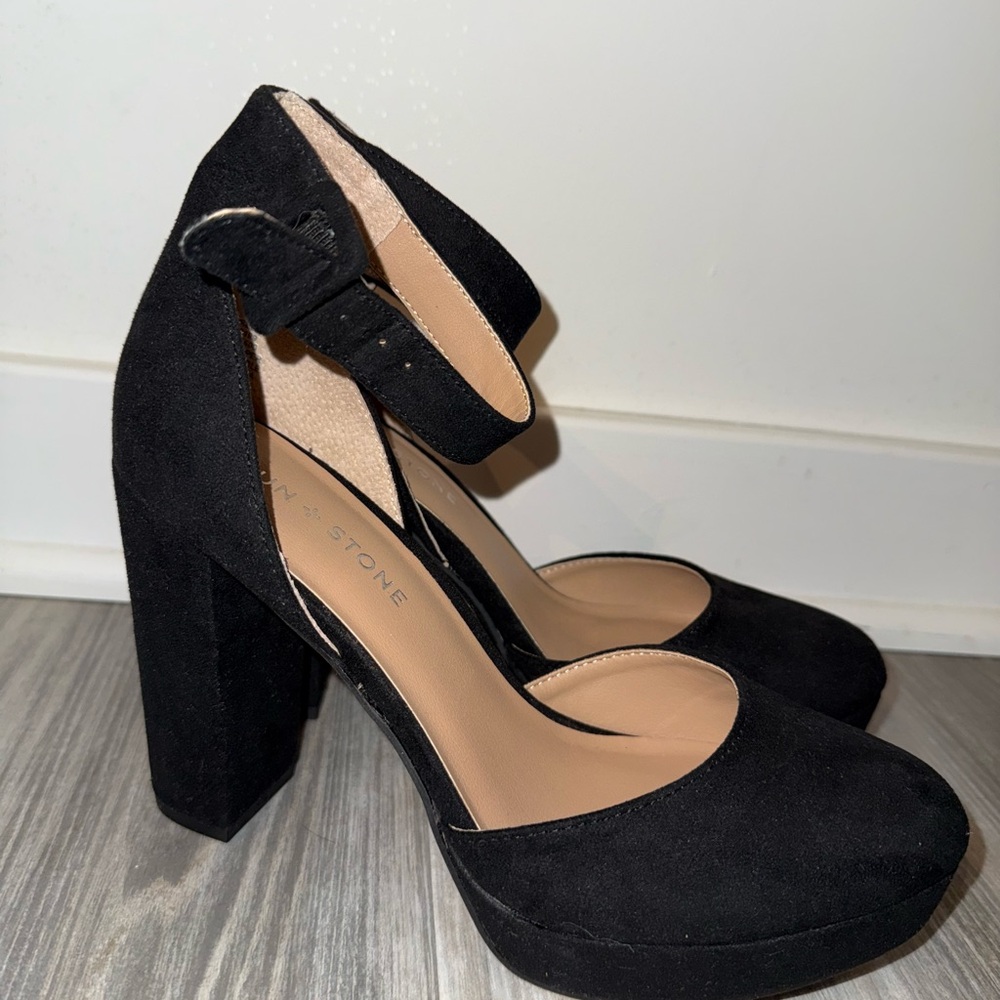 Black Suede Women's Heels